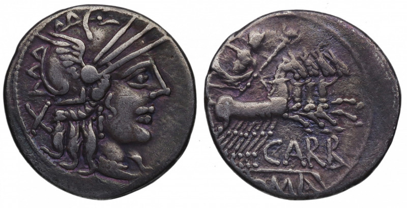 122 a.C. Papiria. Taller Auxiliar de Roma. Denario. FFC 958; Crawford 279/1. Ag....