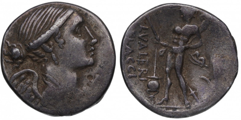 108-107 a.C. Valeria. Sur de Italia. Denario. FFC 1165; Crawford 306/1. 3,88 g. ...