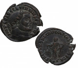284-286 d.C. Diocleciano. Ticino. Follis. Ae. 7,17 g. MBC. Est.45.