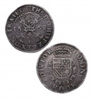 1568. Felipe II (1556-1598). Borgoña. 1 escudo. Ag. 28,91 g. ESCASA. MBC+ / MBC. Est.300.
