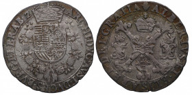 1598-1621. Alberto e Isabel. Tournai. 1/4 Patagón. 6,84 g. MBC. Est.150.