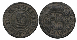1664. Felipe IV (1621-1665). Sevilla. 8 Maravedís. A&C 407. Ae. 1,85 g. Escasa. MBC. Est.30.