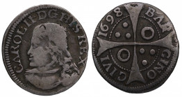 1698. Carlos II (1665-1700). Barcelona. 1 croat. A&C 212. Ag. 1,94 g. MBC. Est.80.