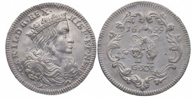 1699. Carlos II (1665-1700). Nápoles. Tari. KM 117. Ag. 4,41 g. Escasa y más así. EBC. Est.200.