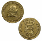 1752. Fernando VI (1746-1759). México. 2 escudos. MF. A&C 654. Au. 6,72 g. Bella. Brillo original. ESCASA. EBC / EBC-. Est.1500.