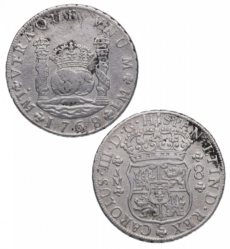 1768. Carlos III (1759-1788). Lima. 8 reales. JM. A&C 1028. Ag. 26,15 g. RARA. L...