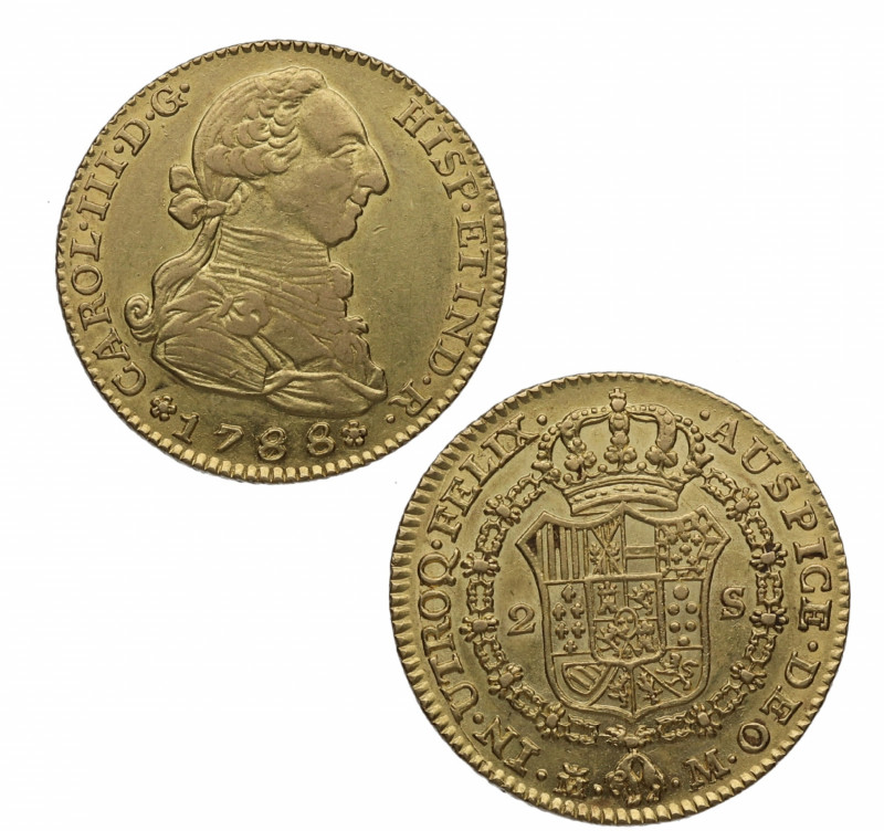 1788. Carlos III (1759-1788). Madrid. 2 escudos. M. A&C 1578. Au. 6,70 g. Bella....