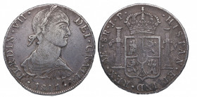1811. Fernando VII (1808-1833). México. 8 Reales. A&C 1242. Ag. 26,55 g. MBC+ / MBC. Est.200.