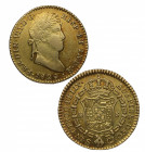 1820. Fernando VII (1808-1833). Sevilla. 2 escudos. CJ. A&C 1676. Au. 6,70 g. Muy bella. Brillo original. Insignificantes marquitas. EBC+. Est.550.