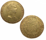 1821. Fernando VII (1808-1833). Guadalajara. 8 escudos. FS. A&C 1749. Au. 26,36 g. MUY RARA y más así. EBC-. Est.5500.