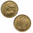 1860. Isabel II (1833-1868). Madrid. 100 reales. A&C 787. Au. 8,43 g. Bella. Brillo original. EBC+. Est.450.
