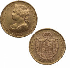 1868*68. Isabel II (1833-1868). Madrid. 10 escudos. A&C 815. Au. 8,40 g. Bella. Brillo original. SC-. Est.450.
