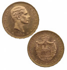1880*80. Alfonso XII (1874-1885). Madrid. 25 pesetas. MSM. A&C 79. Au. 8,06 g. Bella. Brillo original. SC-. Est.400.