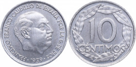 1959. Franco (1939-1975). 10 Céntimos. A&C 16. Al. SC. Est.10.