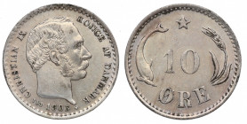 1903. Dinamarca. 10 Ore. Ag. 1,43 g. EBC+. Est.20.
