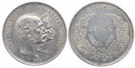 1892. Dinamarca. Christian IX. 2 Kroner. Ag. 15,00 g. SC-. Est.90.