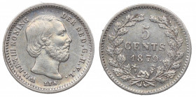1879. Holanda. 5 Céntimos. Ag. 0,69 g. SC-. Est.70.
