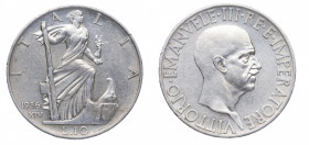 1936. Italia. Vittorio Emanuel III. 10 Liras. Ag. 10,00 g. EBC+. Est.55.