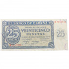1938. Estado Español (1936-1975). 25 Pesetas. Pick 99a. EBC. Est.160.