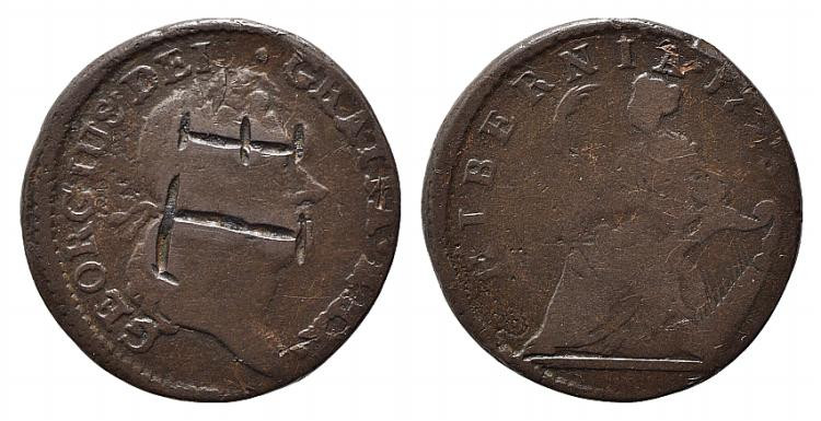 GRAN BRETAGNA. IRLANDA. Giorgio I (1714-1727). 1/2 Penny 1723 raro. KM#117.4. in...