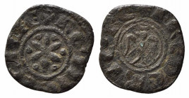 BRINDISI o MESSINA. Federico II (1197-1250). Denaro Mi (0,57 g). Aquila ad ali spiegate - R/stella a 6 raggi. Sp.90 - R. MB-BB