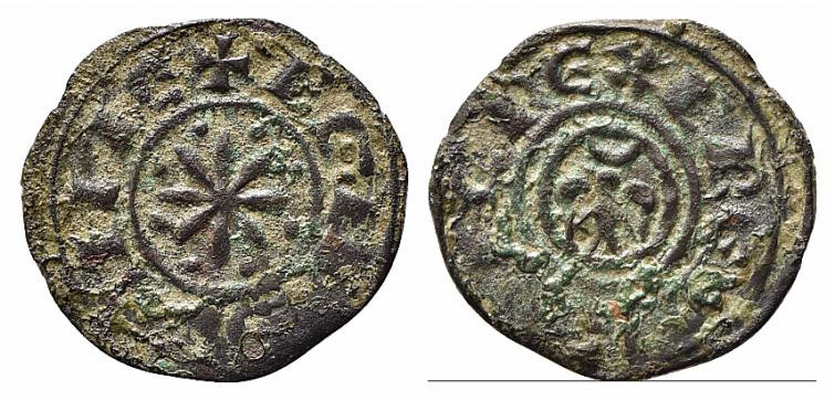 BRINDISI o MESSINA. Federico II (1197-1250). Denaro Mi (0,63 g). Piccola aquila ...