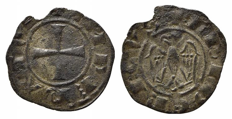 BRINDISI o MESSINA. Federico II (1197-1250). Denaro Mi (0,49 g). Aquila con ali ...