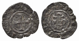 BRINDISI o MESSINA. Federico II (1197-1250). Mezzo denaro Mi (0,23 g). IP nel campo - R/croce patente. Sp.138 - R. MB-BB