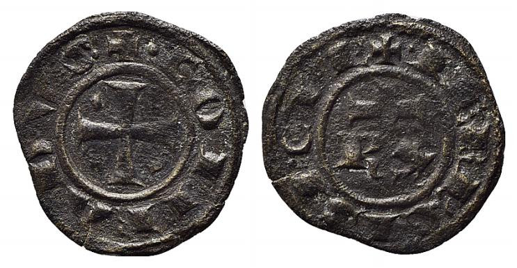 BRINDISI o MESSINA. Corrado I (1250-1254). Denaro Mi (0,69 g). Croce patente con...