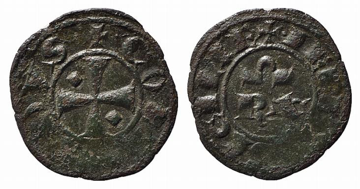 BRINDISI o MESSINA. Corrado I (1250-1254). Mezzo denaro Mi (0,36 g). Croce paten...