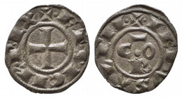 BRINDISI o MESSINA. Corrado I (1250-1254). Denaro Mi (0,65 g). Croce patente - R/C R O nel campo. Spahr 158. qSPL