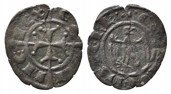 BRINDISI o MESSINA. Corrado II (1254-1258). Denaro Mi (0,56 g). Aquila frontale ...