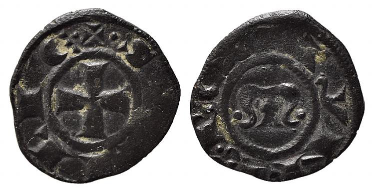BRINDISI o MESSINA. Manfredi (1258-1264). Denaro Mi (0,71 g). Spahr 208. BB+