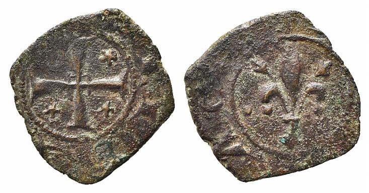 BRINDISI o MESSINA. Carlo I d'Angiò (1266-1285). Denaro Mi (0,73g). Spahr 25. qB...