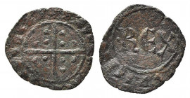 BRINDISI o MESSINA. Carlo I d'Angiò (1266-1285). Denaro Mi (0,75 g). MEC 14, 649. qBB