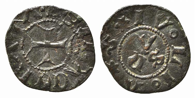 MACERATA. Monetazione autonoma (1404-1447). Quattrino Mi (0,48 g). Croce unghiat...