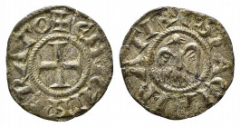 MESSINA. Enrico VI (1194-1197). Denaro (con aquila) a nome di Enrico e Costanza Mi (0,80 g). Sp. 26 - R. BB-SPL