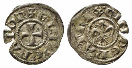 MESSINA. Enrico VI (1194-1197). Mezzo denaro (con Aquila) a nome di Enrico e Costanza Mi (0,32 g). Sp. 31 - R. qSPL