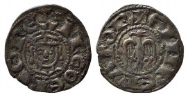 MESSINA. Enrico VI (1194-1197). Denaro (1196) a nome di Enrico e Federico Mi (0,70 g). Sp. 32 - RR. BB+