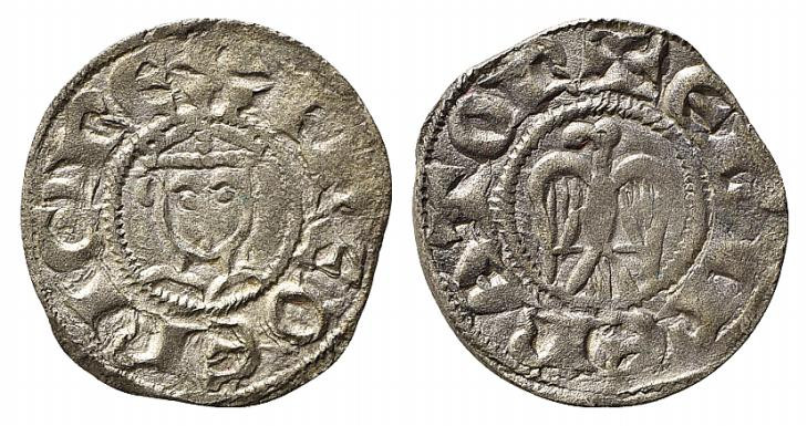 MESSINA. Enrico VI (1194-1197). Denaro (1196) a nome di Enrico e Federico Mi (0,...