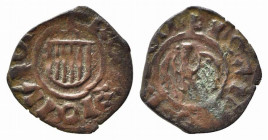 MESSINA. Giovanni d'Aragona (1458-1479). Denaro Mi (0,57 g). MIR 233; Spahr 120-135. BB
