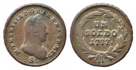 MILANO. Maria Teresa (1740-1780). Un soldo 1777 S (Schmollnitz). Cu (8,40 g). BB+