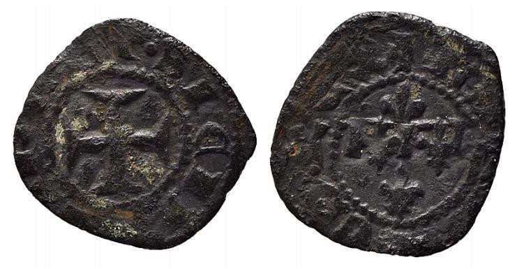 NAPOLI. Carlo II d'Angiò (1285-1309). Denaro Gherardino Mi (0,58 g). MIR 26. MB-...