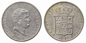 NAPOLI. Ferdinando II di Borbone (1830-1859). Piastra da 120 grana 1854. Ag (27,20 g). Magliocca 564. BB