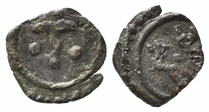 PALERMO. Ruggero I (1057-1101). Kharruba Mi (0,28 g). DA-Con. 108. qSPL insolita...