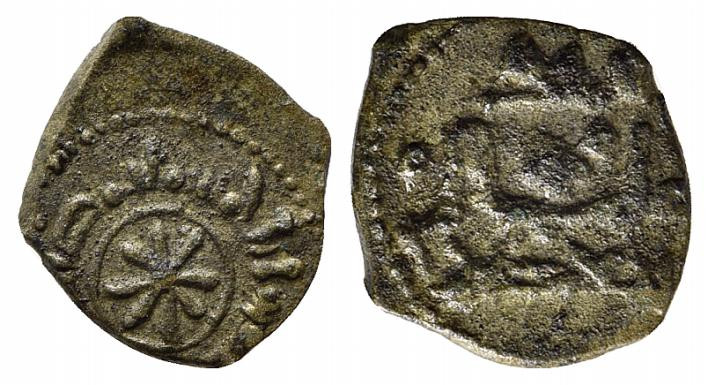 PALERMO. Guglielmo I (1154-1166). Frazione di Dirhem Mi (0,49 g). Iscrizione cuf...