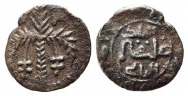PALERMO. Guglielmo II (1166-1189). Terzo di apuliense Ag (0,91 g). Palmizio con datteri - R/iscrizione cufica. Sp.112. qSPL