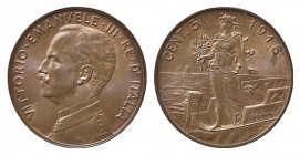 Vittorio Emanuele III (1900-1943). 5 centesimi 1918 Italia su prora. Gigante 262. FDC