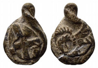 MANTOVA. Sigillo sec. XV. Pb (5,55 g). Stemma della città con busto di Virgilio.