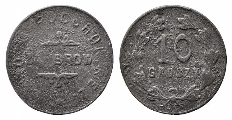 POLONIA. Zambrow. Monetazione militare - Token (1929-1934). 10 Groszy Scuola cad...